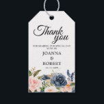 Navy Blue Blue Floral Botanical Gift Tags<br><div class="desc">Beautiful floral botanical wedding gift tag features hand-painted watercolor floral graphics / roses in rich tones of navy blue and blush pink / peach and charming hand lettering style font. Please contact me for any help in customisation or if you need any other product with this design.</div>