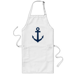 Navy blue boat anchor apron for men and women