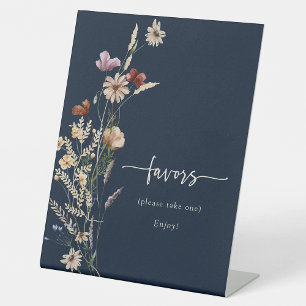 Navy Blue Boho Favors Sign