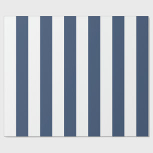 Navy Blue Bold Christmas Stripe Wrapping Paper