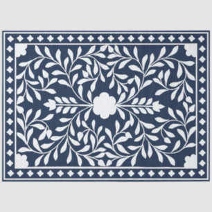 Navy Blue Bone Inlay Decoupage Paper