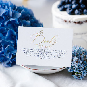 Navy Blue Books For Baby Request Enclosure Card