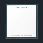 Navy blue border Formal Note pad<br><div class="desc">Personalised , Classic and elegant notepad with Navy blue border. You can easily change the font to any style or colour of your choice by clicking on "Edit this design template" boxes on the right hand side of the item, or click the blue "Customise it" button to arrange the text,...</div>