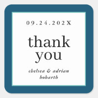 Navy Blue Border Simple Wedding Favour