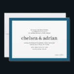 Navy Blue Border Simple Wedding Invitation<br><div class="desc">Make a statement of understated elegance with this simple, text-based wedding invitation design featuring a nautical border of navy blue and turquoise on white. Use the customisation option to change all the colours to suit your wedding theme, you can even add a backer image of your choice to really jazz...</div>