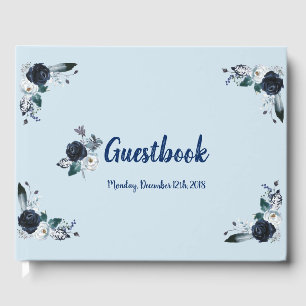 Navy Blue Bouquet Guestbook
