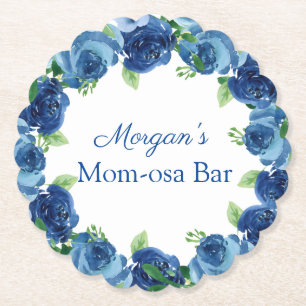 Navy Blue Boy Baby Paper Coaster