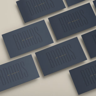 Navy Blue Braids Typography Minimalist Simple Business Card