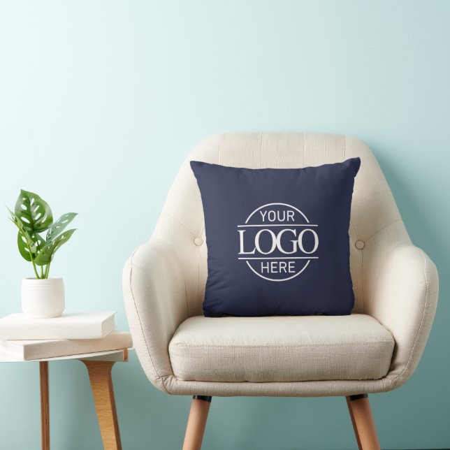 Navy Blue Branded Corporate Company Business Logo Cushion (Chair)