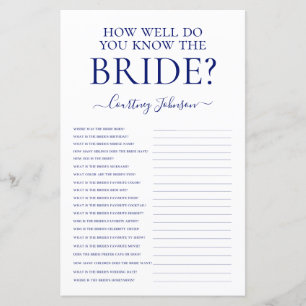 Navy Blue Bridal Shower Game