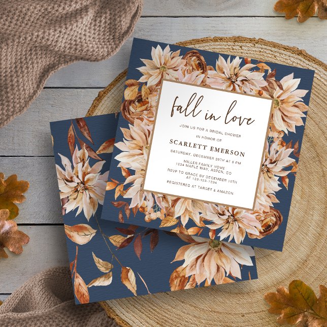 Navy Blue Bridal Shower Invitation (Navy Blue Bridal Shower Invitation
)