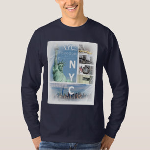 Navy Blue Brooklyn Bridge Nyc New York City T-Shirt
