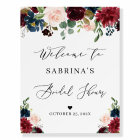 Navy Blue Burgundy Blush Floral Bridal Shower