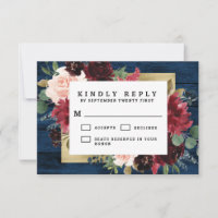 Navy Blue Burgundy Blush Pink Gold Rustic Wedding