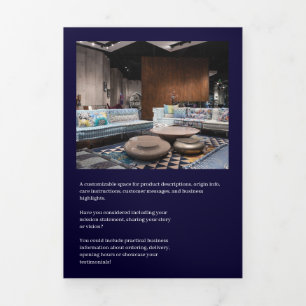 Navy Blue Business Folded Brochure Design