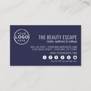 Navy Blue Business Logo Loyalty Card