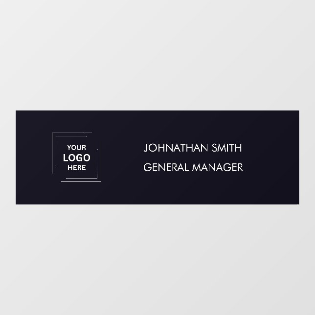 Navy Blue Business Logo Office Name Plate Window  (Sheet)
