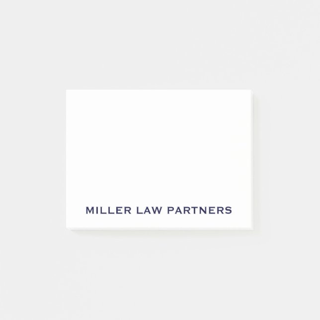 Navy Blue Business Name Post-it Notes (Front)