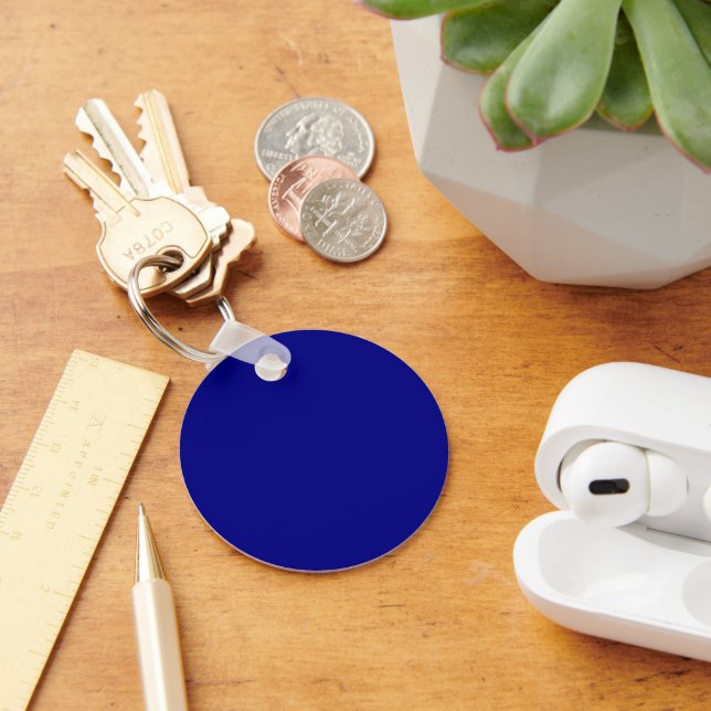 Navy Blue Button Keychain (Desk)