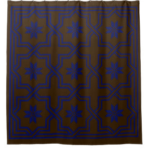 Navy Blue Byzantine Shower Curtain