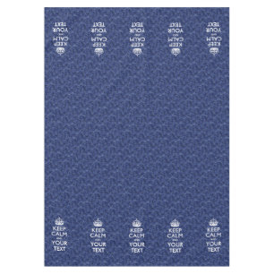 Navy Blue Camo Keep Calm And Your Text Tablecloth
