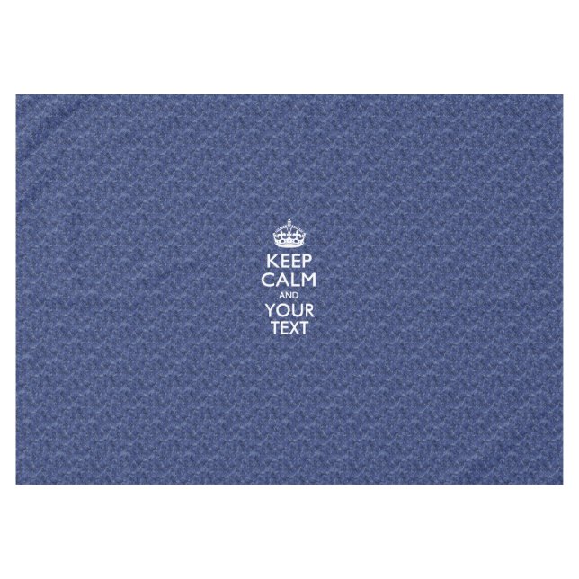 Navy Blue Camo Keep Calm And Your Text Tablecloth (Front (Horizontal))