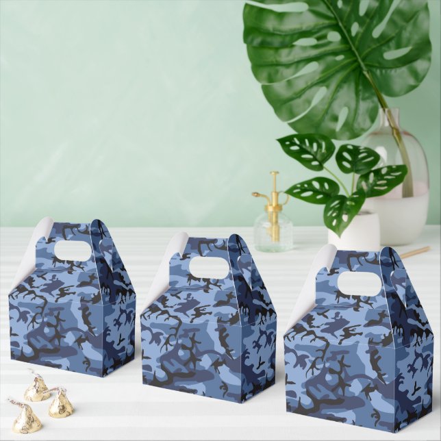 Navy Blue Camouflage, Military, Army Favour Box (Multiple)