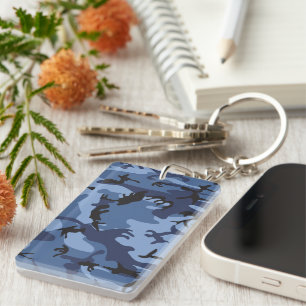 Navy Blue Camouflage, Military, Army Key Ring