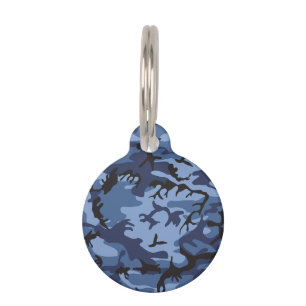 Navy Blue Camouflage, Military, Army Pet Tag