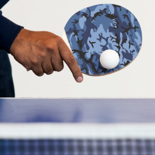 Navy Blue Camouflage, Military, Army Ping Pong Paddle