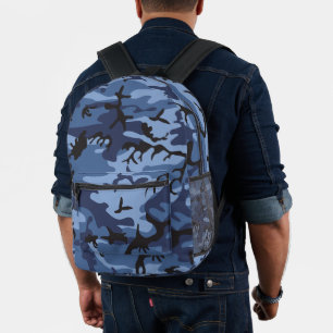 Navy Blue Camouflage, Military, Army Printed Backpack