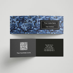 Navy Blue Camouflage, Military Pattern, Army Business Card