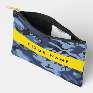 Navy Blue Camouflage Your name Personalise Accessory Pouch