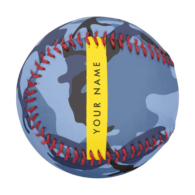 Navy Blue Camouflage Your name Personalise Baseball (Front Left)