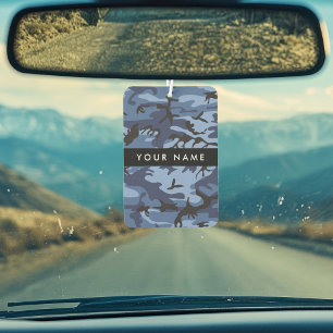 Navy Blue Camouflage Your name Personalise Car Air Freshener