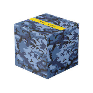Navy Blue Camouflage Your name Personalise Cube