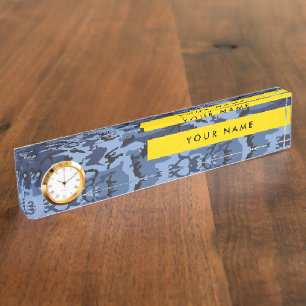 Navy Blue Camouflage Your name Personalise Nameplate