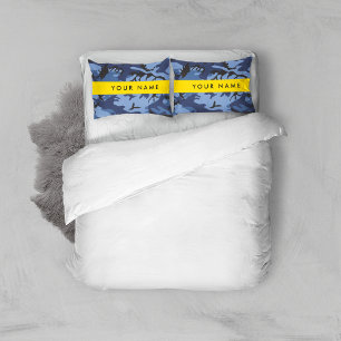 Navy Blue Camouflage Your name Personalise Pillowcase
