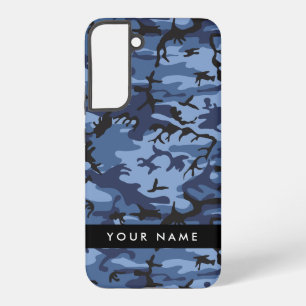 Navy Blue Camouflage Your name Personalise Samsung Galaxy Case