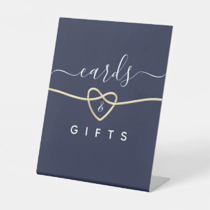 Navy Blue Cards and Gifts Pedestal Sign