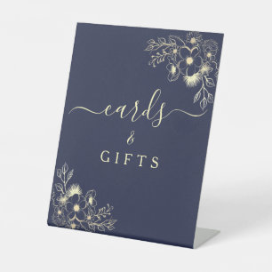 Navy Blue Cards and Gifts Wedding Sign