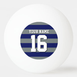 Navy Blue Charcoal Team Jersey Preppy Stripe Ping Pong Ball