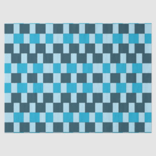 Navy Blue Checkers Chequered Tissue Paper