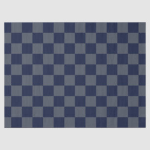 Navy Blue Chequerboard Tissue Paper