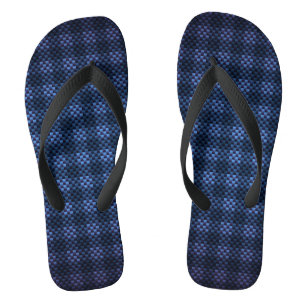 Navy blue chequered carbon fibre patterned jandals