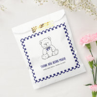 Navy Blue Chequered Teddy Bear-Our Little Cub baby