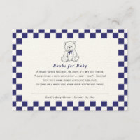 Navy Blue Chequered Teddy Bear-Our Little Cub Book