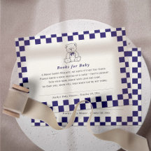 Navy Blue Chequered Teddy Bear-Our Little Cub Book