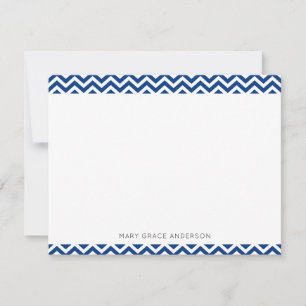 Navy Blue Chevron Modern Elegant Trendy Stylish Card