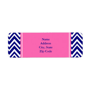 Navy Blue Chevron Pattern with Hot Pink